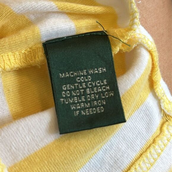 Ralph Lauren Yellow & White Horizontal Striped Cuffed
Short Sleeve Knit Top - Picture 8 of 8